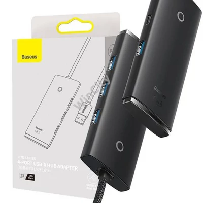 Baseus Lite Series 4 az 1-ben hub, USB - 4x USB 3.0, 25 cm (fekete)