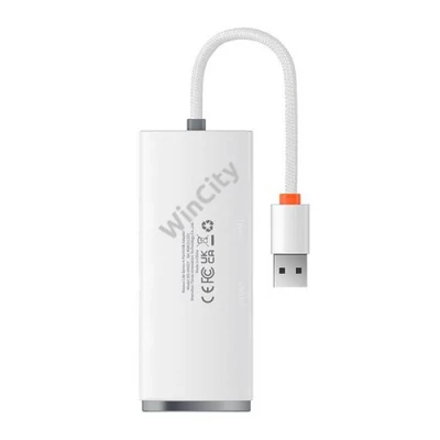 Baseus Lite Series 4 az 1-ben USB Hub - 4x USB 3.0, 25 cm (fehér)