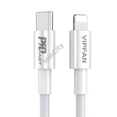 USB-C do Lightning VFAN P01 kábel, 3A, PD, 1m (fehér)