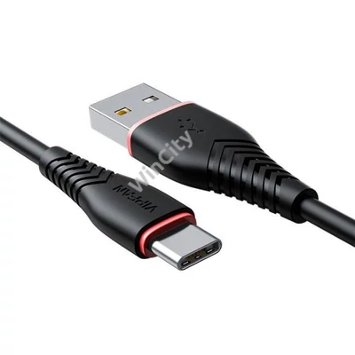 USB-USB-C kábel VFAN Anti-Break X01, 3A, 1m (fekete)