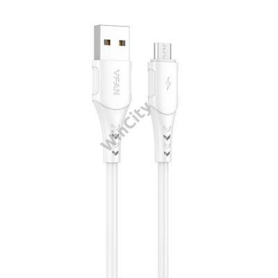 USB és Micro USB kábel VFAN Colorful X12, 3A, 1m (fehér)