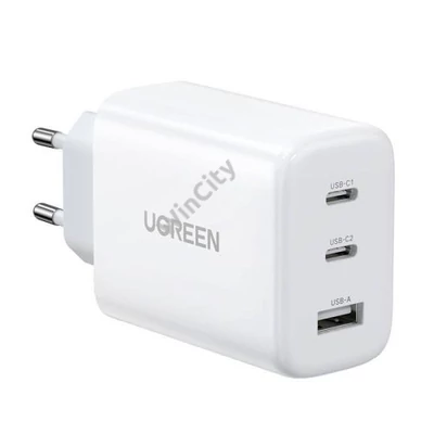 UGREEN CD275 hálózati töltő, 2x USB-C, 1x USB, 65W (fehér)