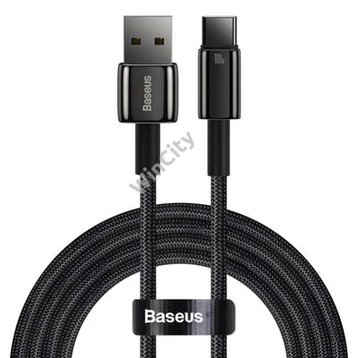 Baseus Tungsten Gold USB - USB-C kábel, 100W, 1m (fekete)