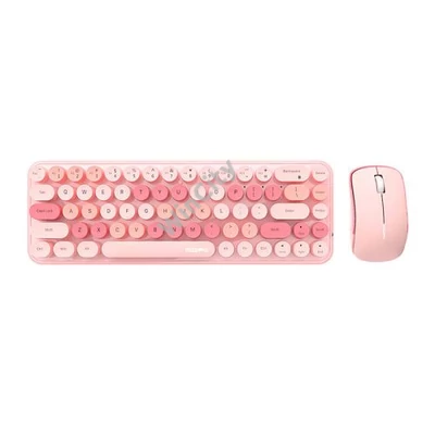 Wireless keyboard + mouse set MOFII Bean 2.4G (Pink)