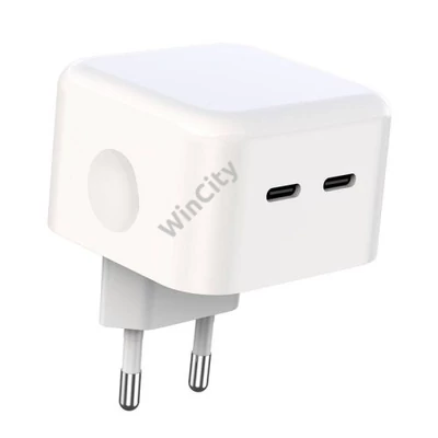 XO L102 wall charger, 2x USB-C, 35W (white)