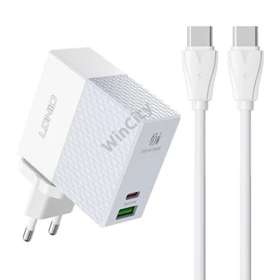 Wall charger LDNIO A2620C USB, USB-C 65W + USB-C - USB-C cable