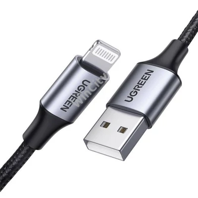 UGREEN US199 Lightning - USB kábel, 2,4A, 1m (fekete)