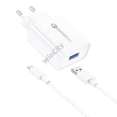 Foneng EU13 18W Wall Charger + USB to Lightning Cable, 3A (White)