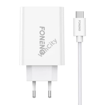 Fast charger Foneng 1x USB EU43 10.5W+ USB Type C cable