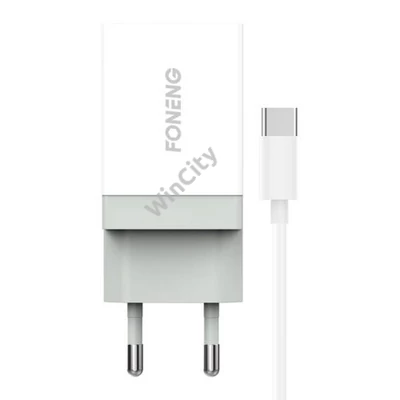 Fast charger Foneng 1x USB K210 10.5W + USB Type C cable 1m