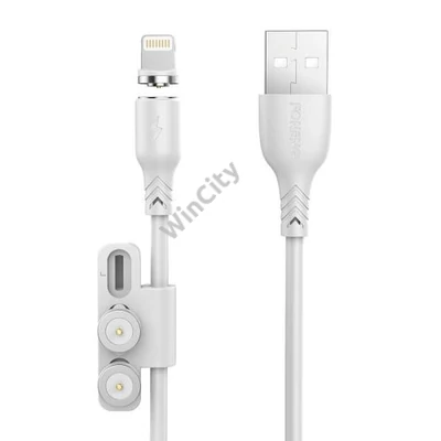 Foneng X62 Magnetic 3in1 USB to USB-C / Lightning / Micro USB Cable, 2.4A, 1m (White)