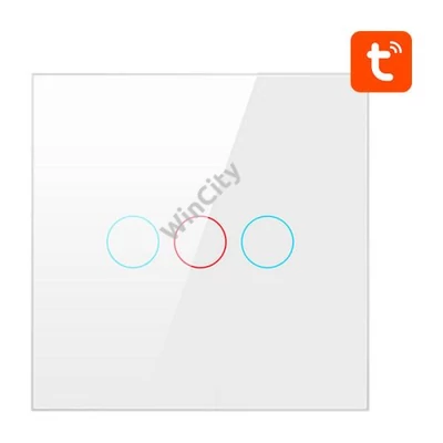 Avatto ZigBee érintőkapcsoló ZTS02-EU-W3 Triple TUYA (fehér)