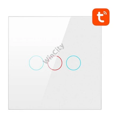 ZigBee Avatto LZTS02-EU-W3 Háromszoros semleges TUYA érintőkapcsoló (fehér)