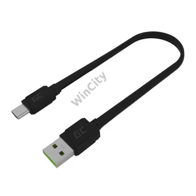 Cable USB - USB-C Green Cell GCmatte, 25cm, with Ultra Charge, QC 3.0