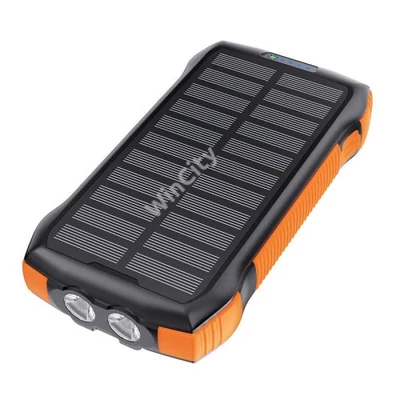 Choetech B567 Solar power bank with inductive charging 3x USB 20000mAh 20W / QC 18W / Qi 10W (black-orange)