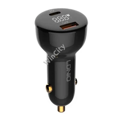 LDNIO C101 Car Charger, USB + USB-C, 100W + USB-C to USB-C Cable (Black)