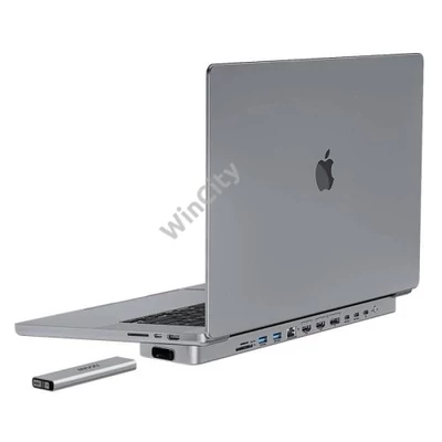 USB-C docking station / Hub for MacBook Pro 16" INVZI MagHub 12in2 with SSD tray (gray)