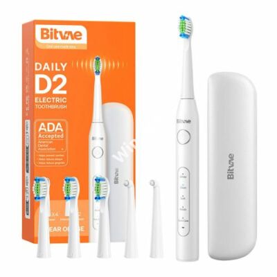 Sonic toothbrush with tips set and travel case D2 (white)