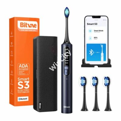 Sonic toothbrush with app, tips set, travel case and toothbrush holder S3 (navy blue)