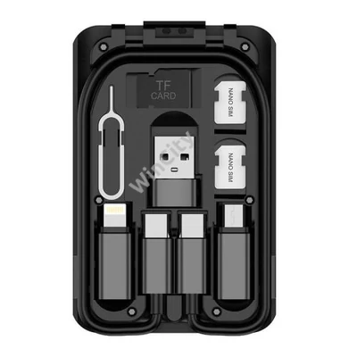 Multi-functional box for phones Budi 515C, 6 types cables (black)