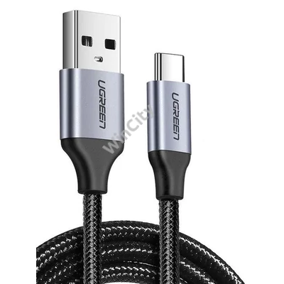 UGREEN USB-USB-C QC3.0 kábel, 1 m, alumínium csatlakozóval (fekete)