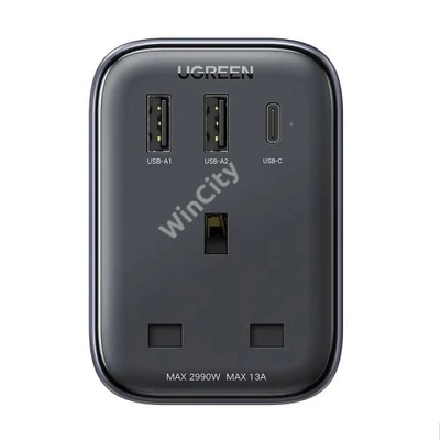 UGREEN CD314 Utazási adapter UK-EU 2xUSB-A, 1xUSB-C