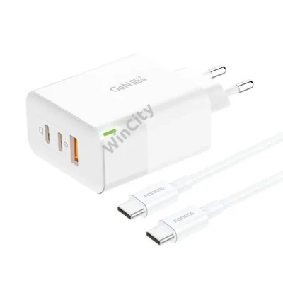 Charger Foneng GAN65 USB-A, 2x USB-C GaN 65W with USB-C cable