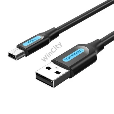 USB 2.0 A to Mini-B cable Vention COMBD 0.5m Black PVC