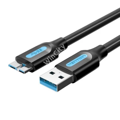 USB 3.0 A to Micro-B cable Vention COPBD 2A 0.5m Black PVC