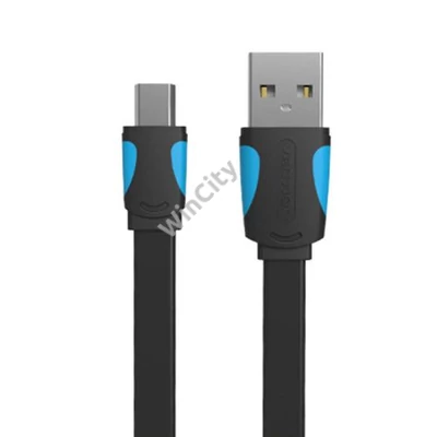 Płaski kabel USB 2.0 A do Mini 5 pinowy Vention VAS-A14-B050 2A 0,5m czarny