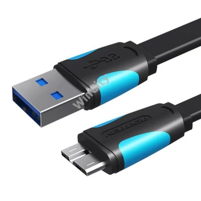 Flat USB 3.0 A to Micro-B cable Vention VAS-A12-B050 0.5m Black