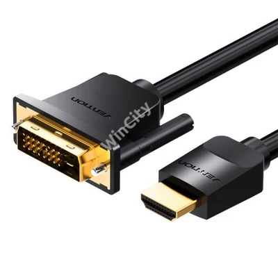 Kabel HDMI do DVI (24+1) Vention ABFBF 1m, 4K 60Hz/ 1080P 60Hz (Czarny)