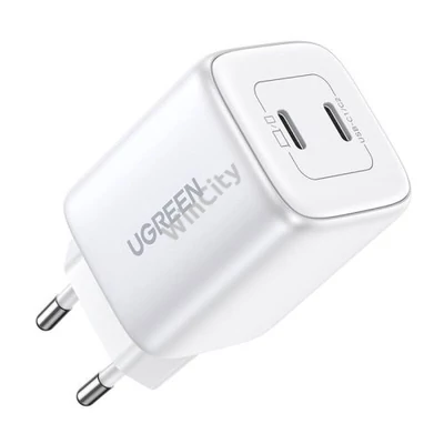 UGREEN Nexode hálózati töltő, 2x USB-C, PD3.0, QC4.0, GaN, 45W (fehér)