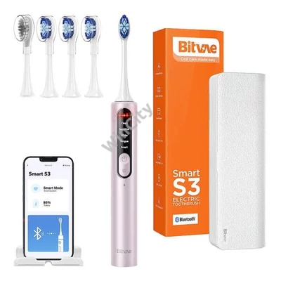 Sonic toothbrush with app, tips set and travel etui S3 (pink)