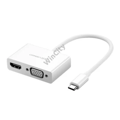 UGREEN MM123 USB-C - HDMI + VGA adapter (fehér)