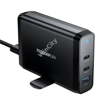 Desktop Charger 2xUSB-C 1xUSB-A 140W Essager GaN (black)