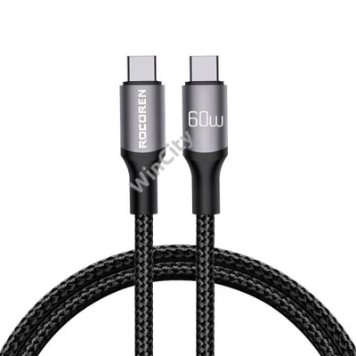 Fast Charging cable Rocoren USB-C to USB-C Retro Series 2m 60W (grey)