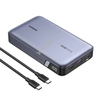 UGREEN PB720 powerbank 20000mAh, USB + 2x USB-C, 100W PD (szürke)