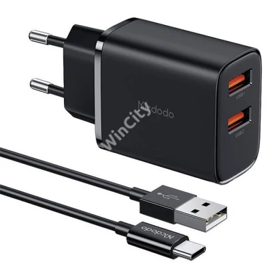 Mcdodo CH-5072 USB-A*2, 12W power charger + USB-A to USB-C cable (black)