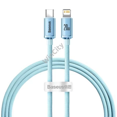 Kabel USB-C do iP Baseus Crystal Shine, 20W, 1.2m (niebieski)