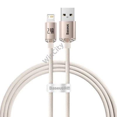 Kabel USB do iP Baseus Crystal Shine, 2.4A, 1.2m (różowy)