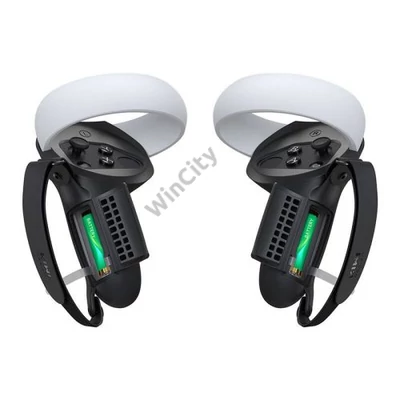 Vezérlőmarkolat akkumulátoros ajtóval Kiwi Design Q1 PRO-2.2 a Meta Quest 2 készülékhez Fekete