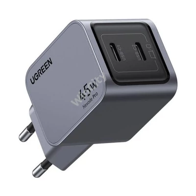 UGREEN Nexode Pro fali töltő, 45W, 2x USB-C (szürke)