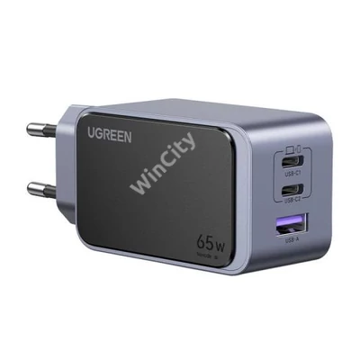 UGREEN Nexode Air fali töltő, 65W, USB + 2x USB-C (szürke)