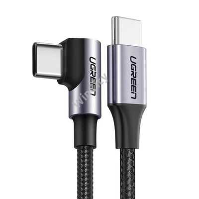 Ugreen US255 USB-C to USB-C cable, 3m, 60W, angled (black)