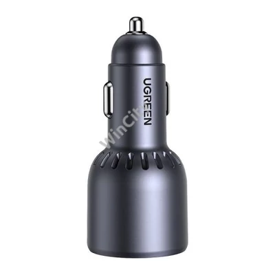 UGREEN EC703 autós töltő, USB + 2x USB-C, 75W (fekete)