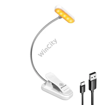 Wireless lamp Glocusent ET-Head GLCSNTA1806 clip-on book light, USB-C 650mAh timer White