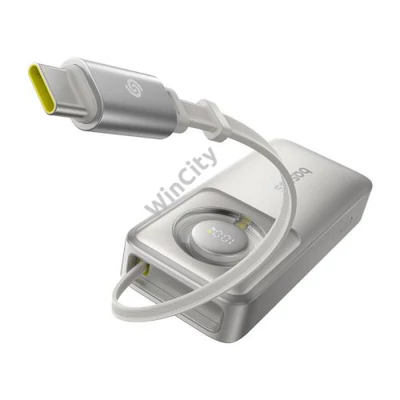 Baseus Free2Pull powerbank kábellel, 10000mAh, 30W (szürke)