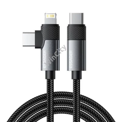 Cable USB Essager EXCTTL-WL0G-P USB-C to lightning+USB-C 65W 1m (gray)