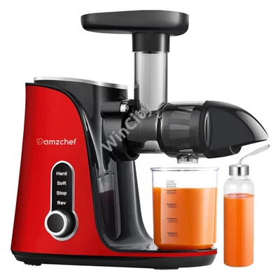 AMZCHEF GM3001-RD lassú sebességű gyümölcscentrifuga (piros)